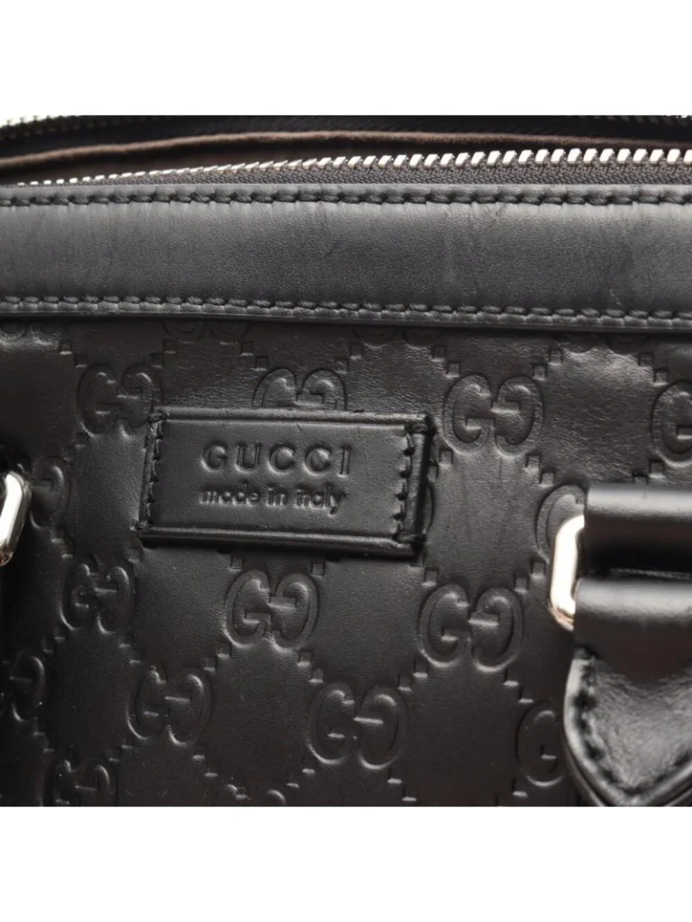 Gucci Briefcase Guccissima 2-Way Black Leather